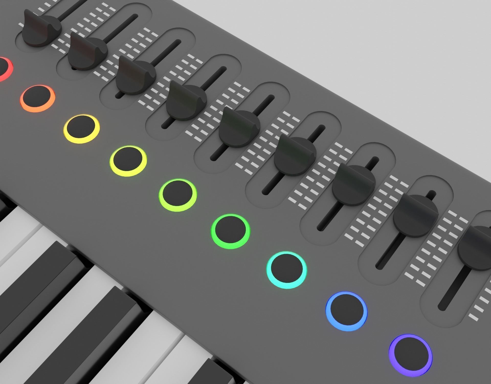 3D model MIDI Keyboard Controller - 88 Key Digital Piano 3D model_7