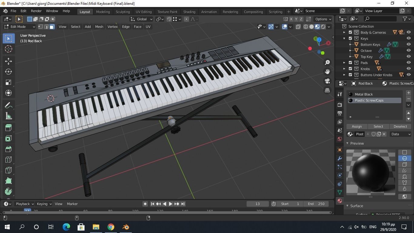 3D model MIDI Keyboard Controller - 88 Key Digital Piano 3D model_13