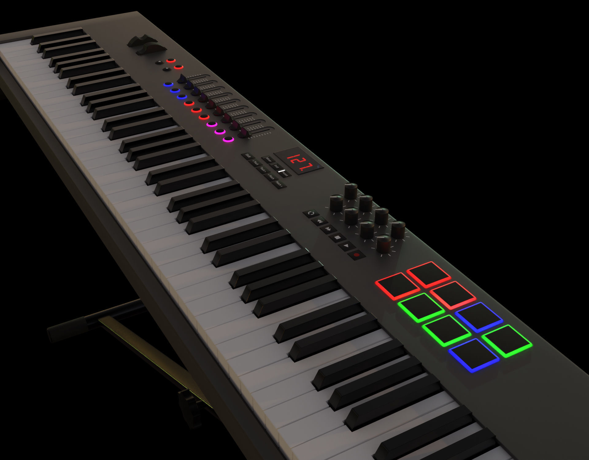3D model MIDI Keyboard Controller - 88 Key Digital Piano 3D model_12