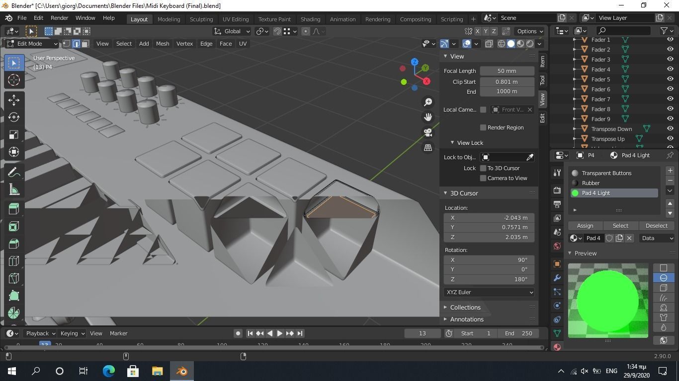 3D model MIDI Keyboard Controller - 88 Key Digital Piano 3D model_16