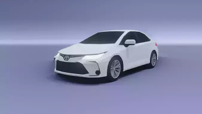 Toyota Corolla low poly 3D model