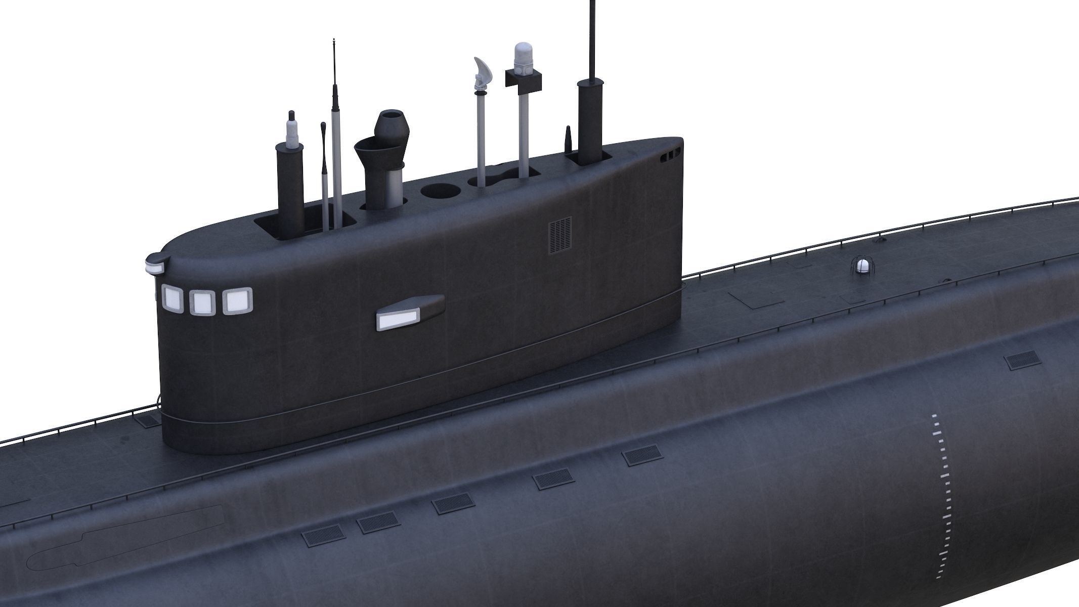 Diesel Electric Submarine Kilo Class Russian 3D model_5