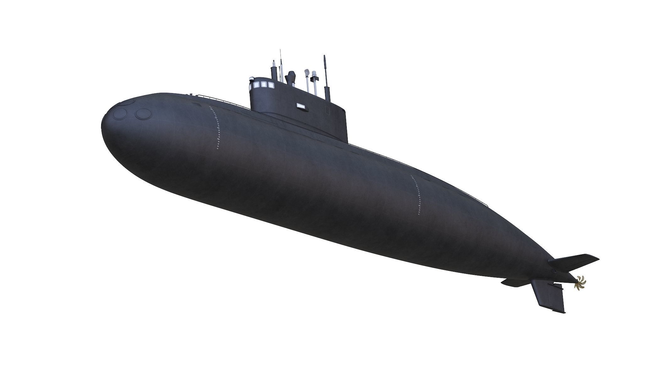 Diesel Electric Submarine Kilo Class Russian 3D model_4
