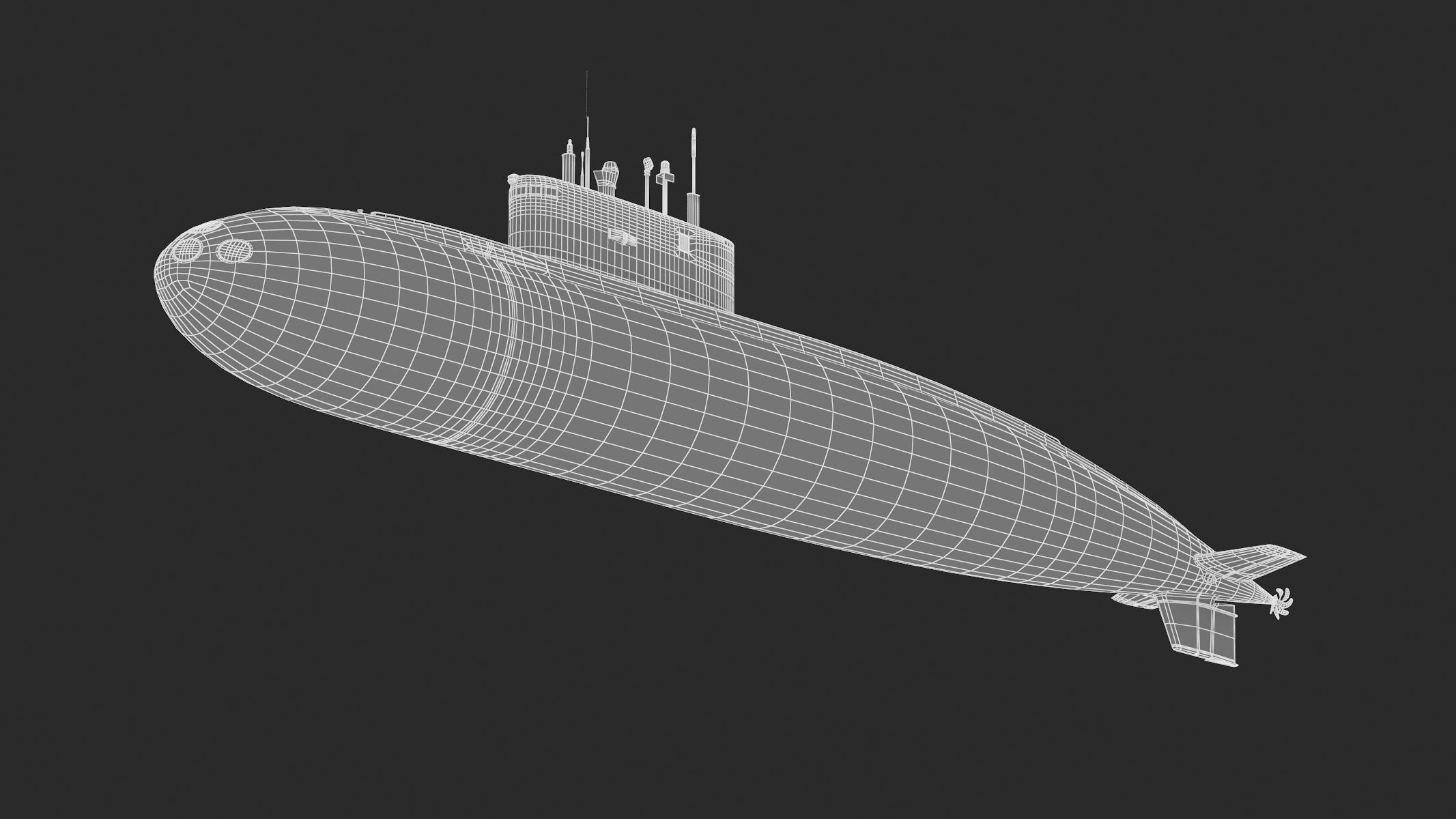 Diesel Electric Submarine Kilo Class Russian 3D model_14