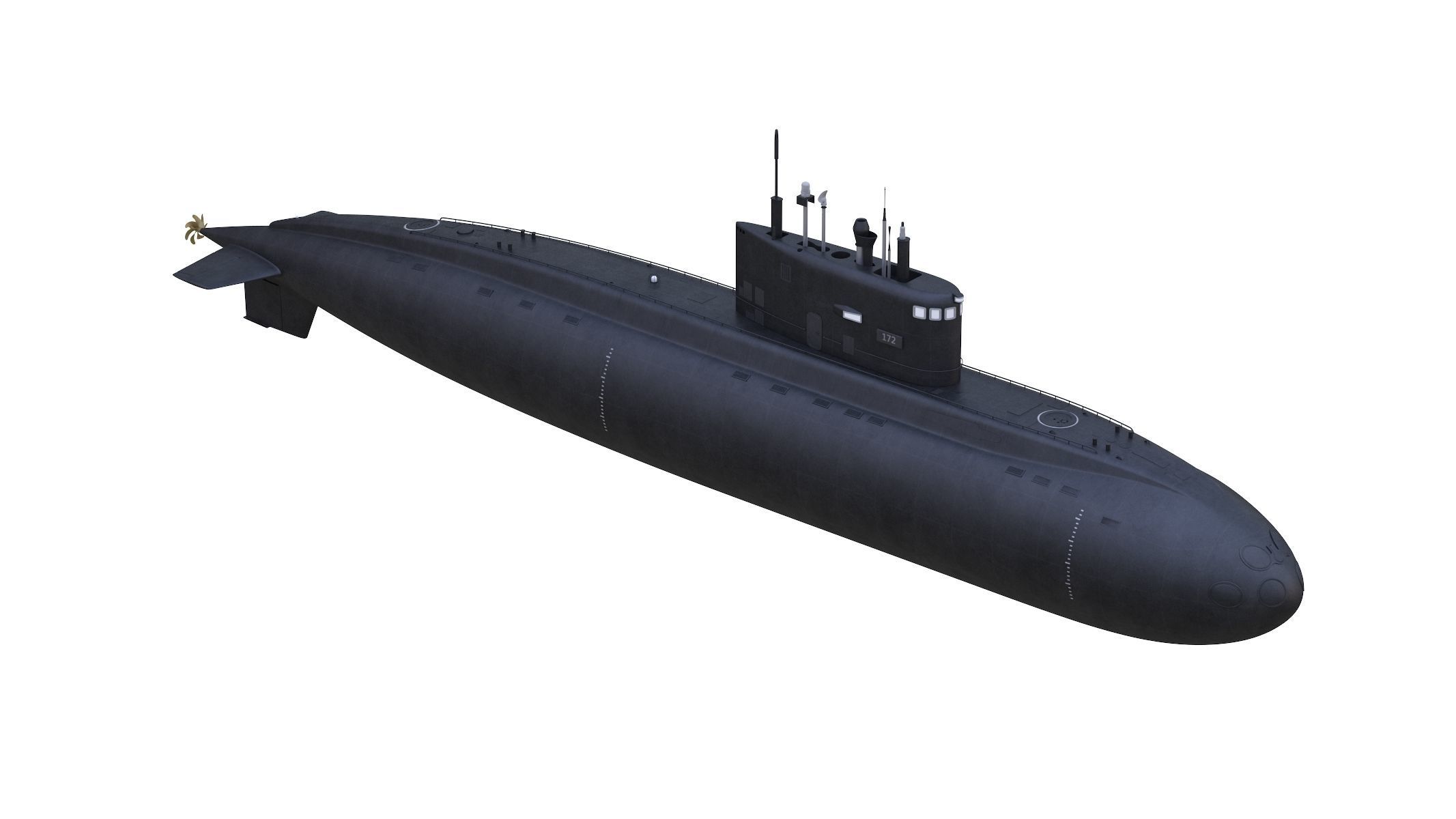Diesel Electric Submarine Kilo Class Russian 3D model_1