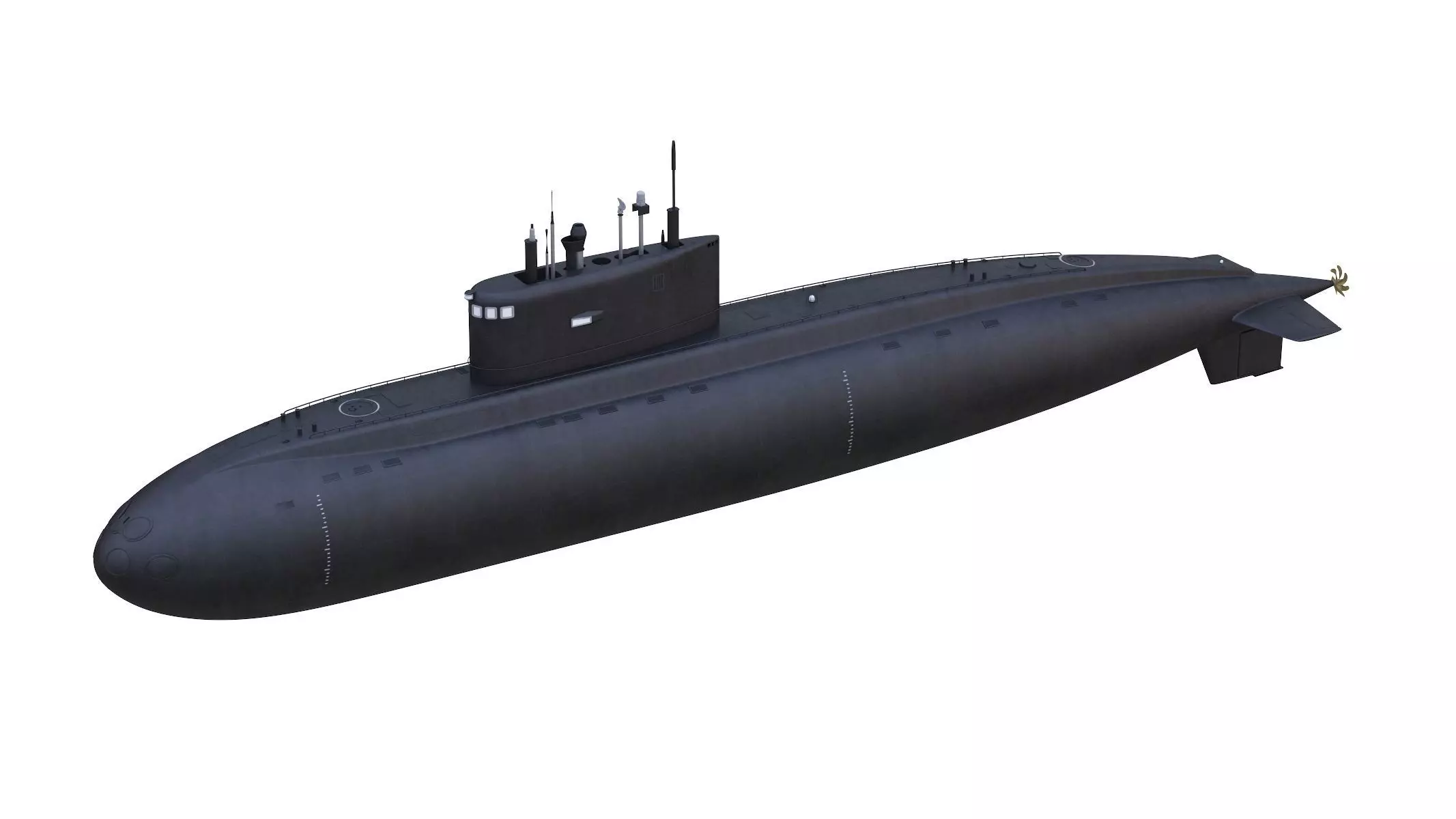 Diesel Electric Submarine Kilo Class Russian 3D model_0