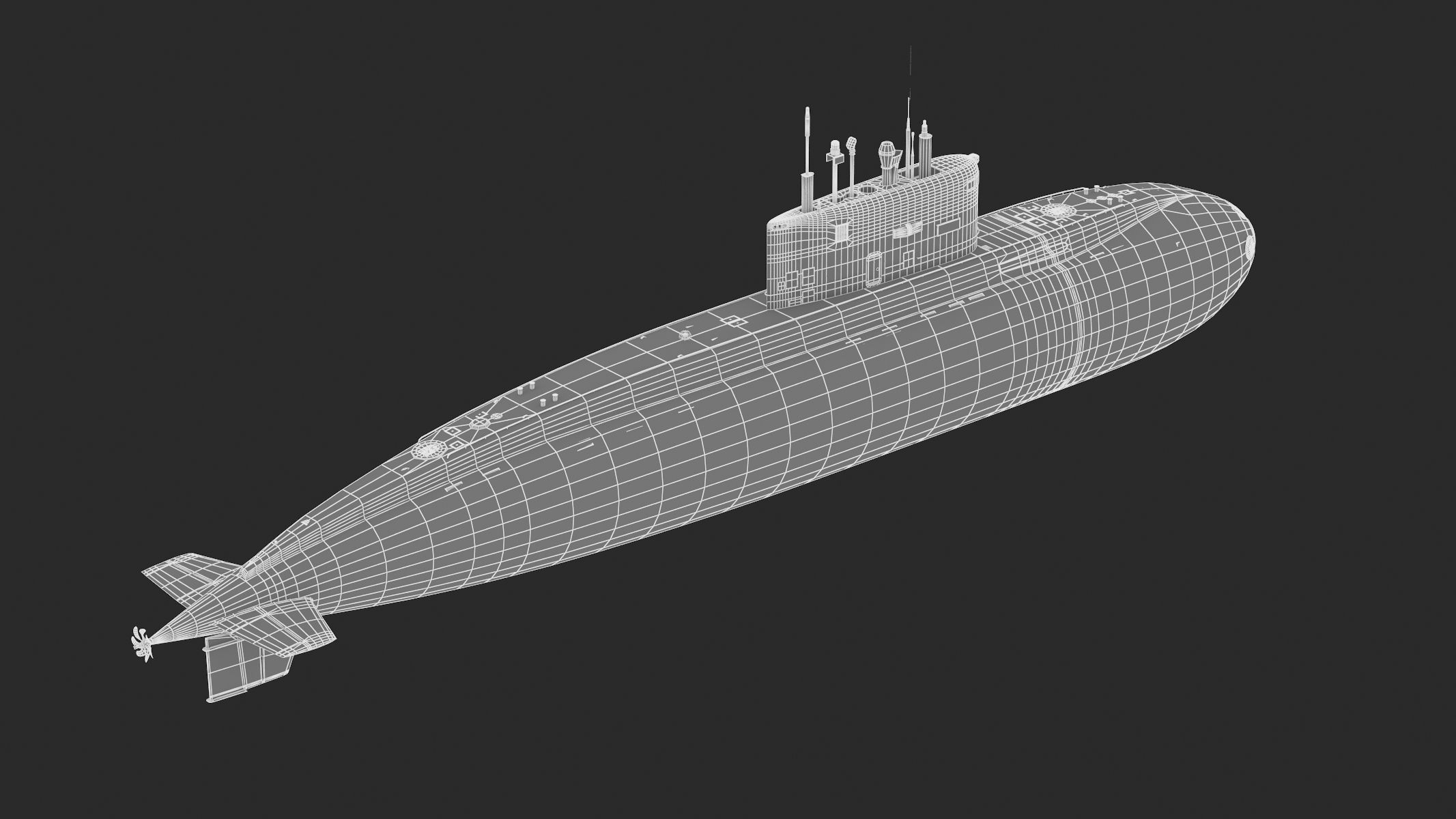 Diesel Electric Submarine Kilo Class Russian 3D model_12