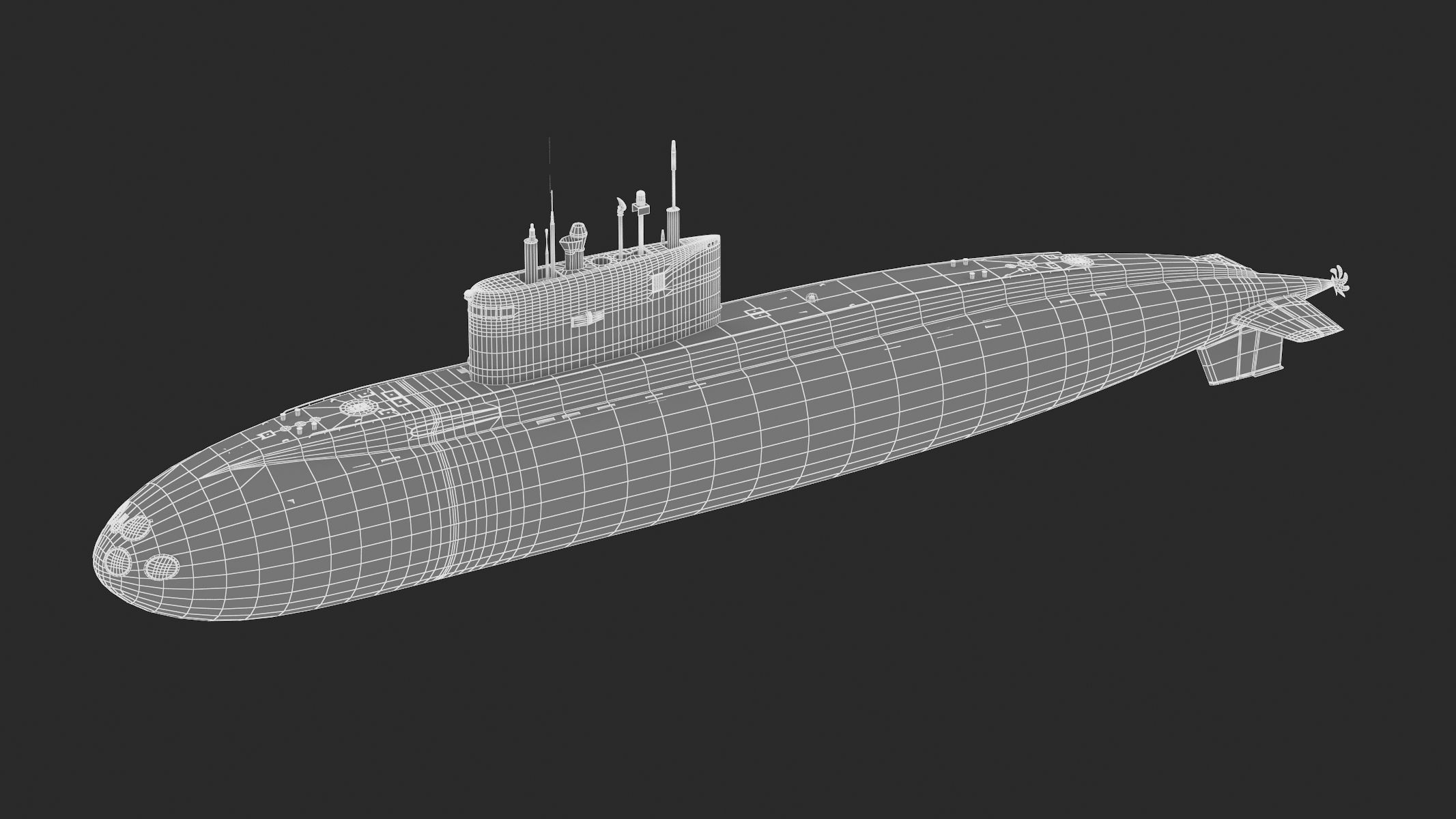 Diesel Electric Submarine Kilo Class Russian 3D model_10