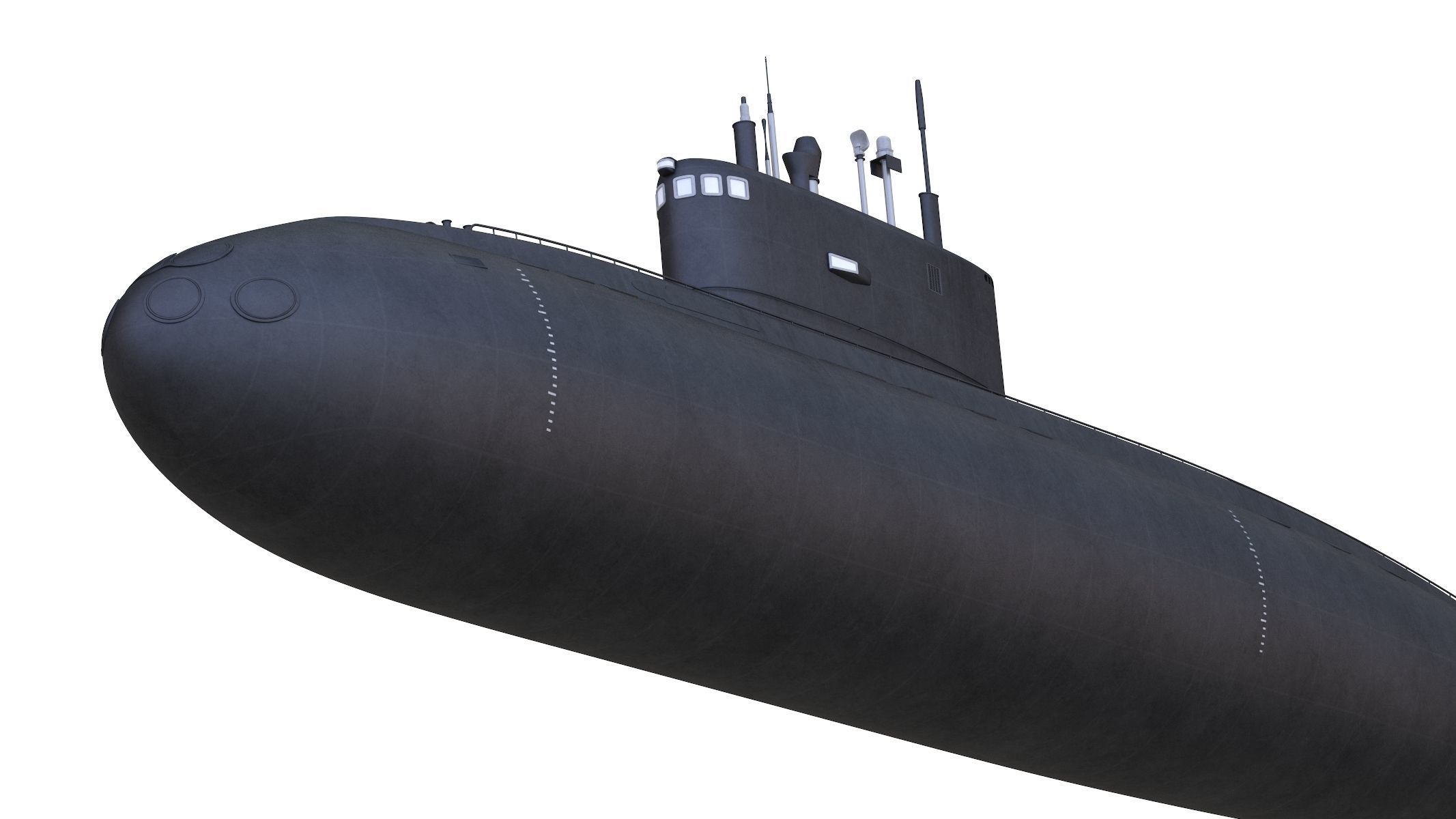 Diesel Electric Submarine Kilo Class Russian 3D model_9