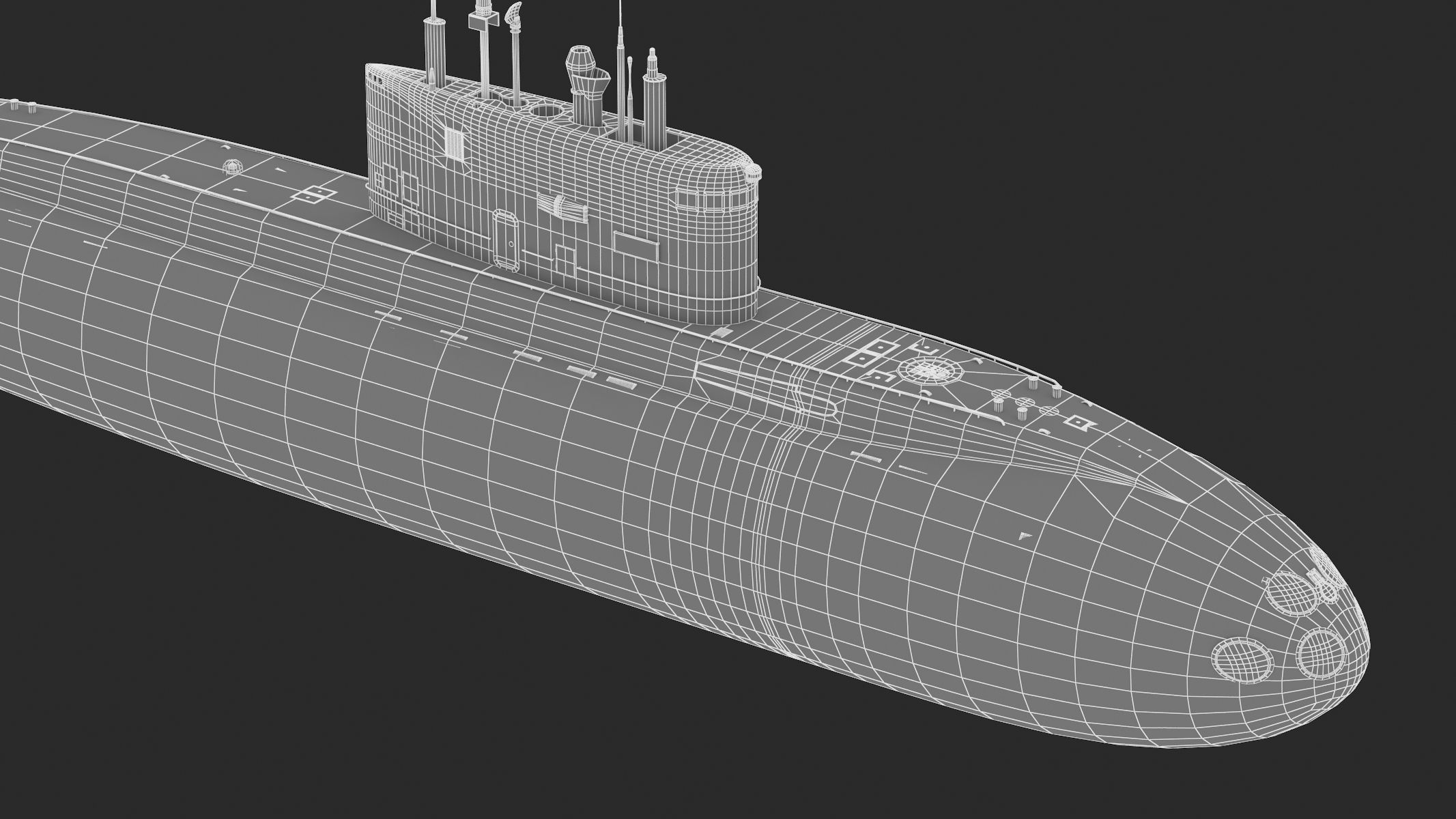 Diesel Electric Submarine Kilo Class Russian 3D model_16