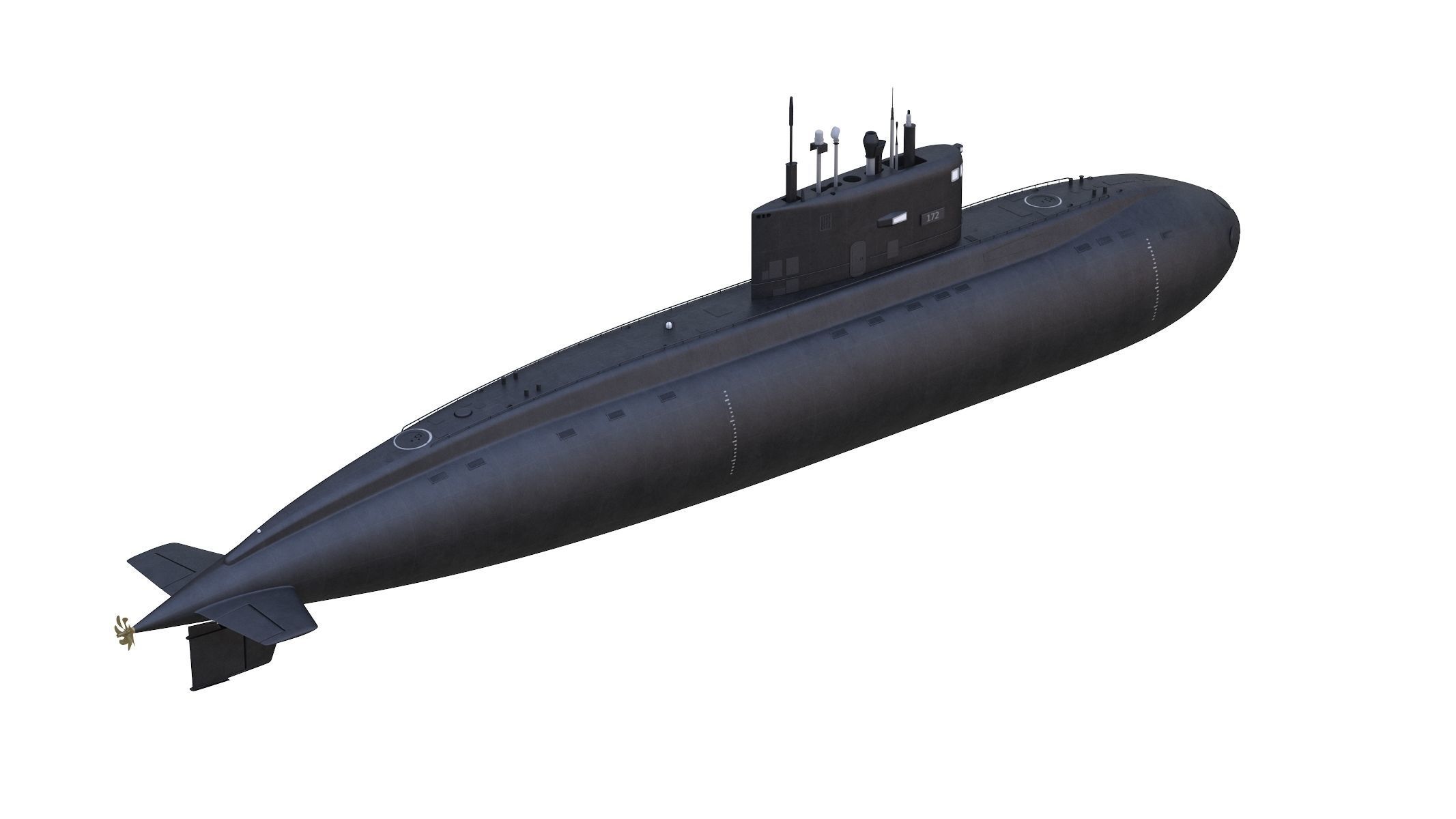 Diesel Electric Submarine Kilo Class Russian 3D model_2
