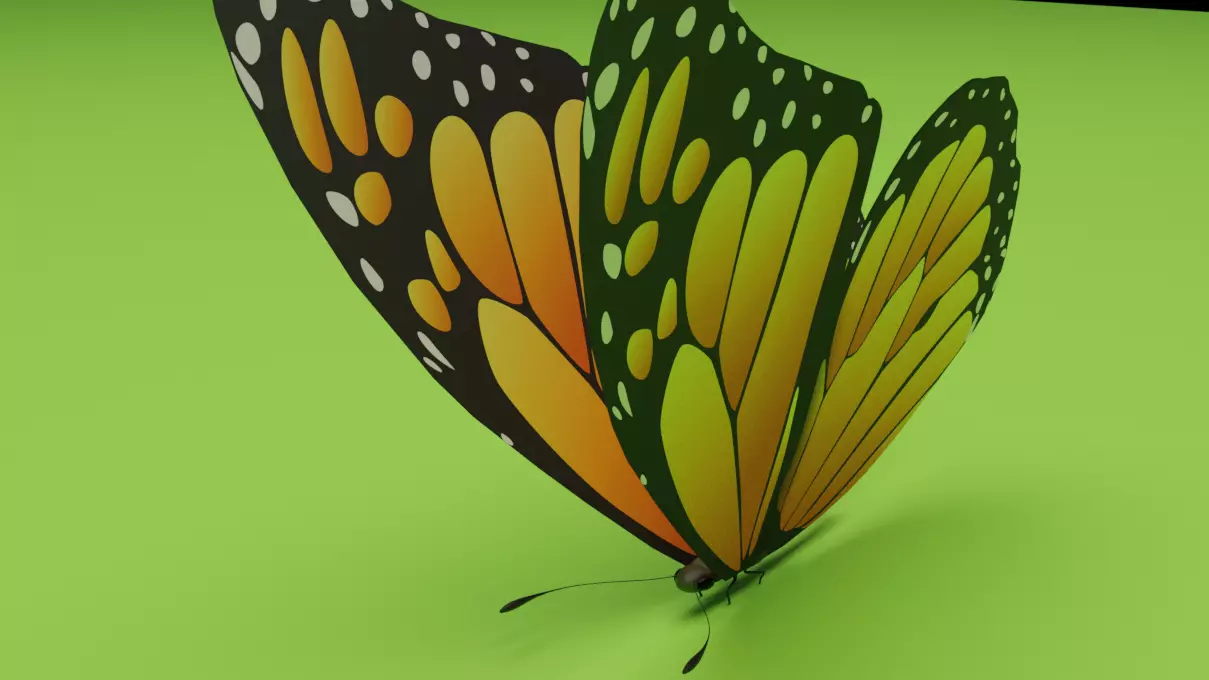 Butterfly monarch Low-poly 3D model_0