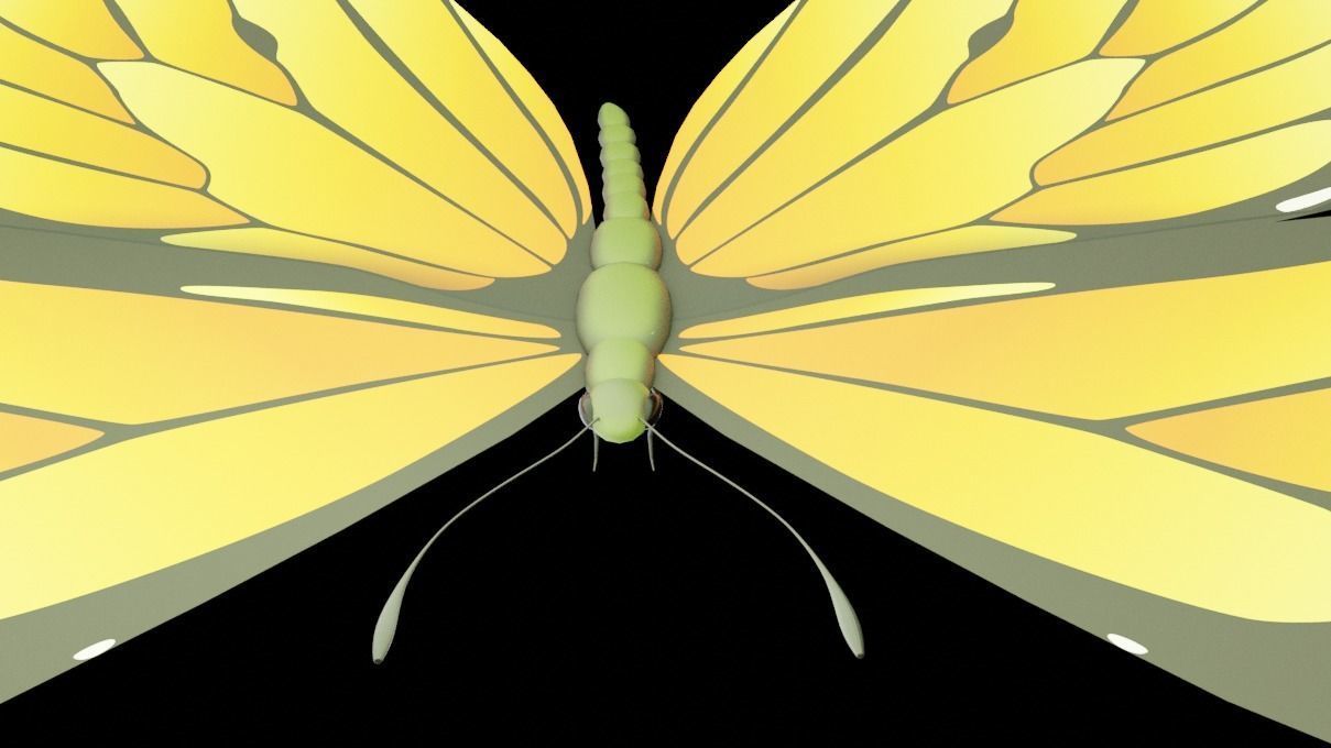 Butterfly monarch Low-poly 3D model_5