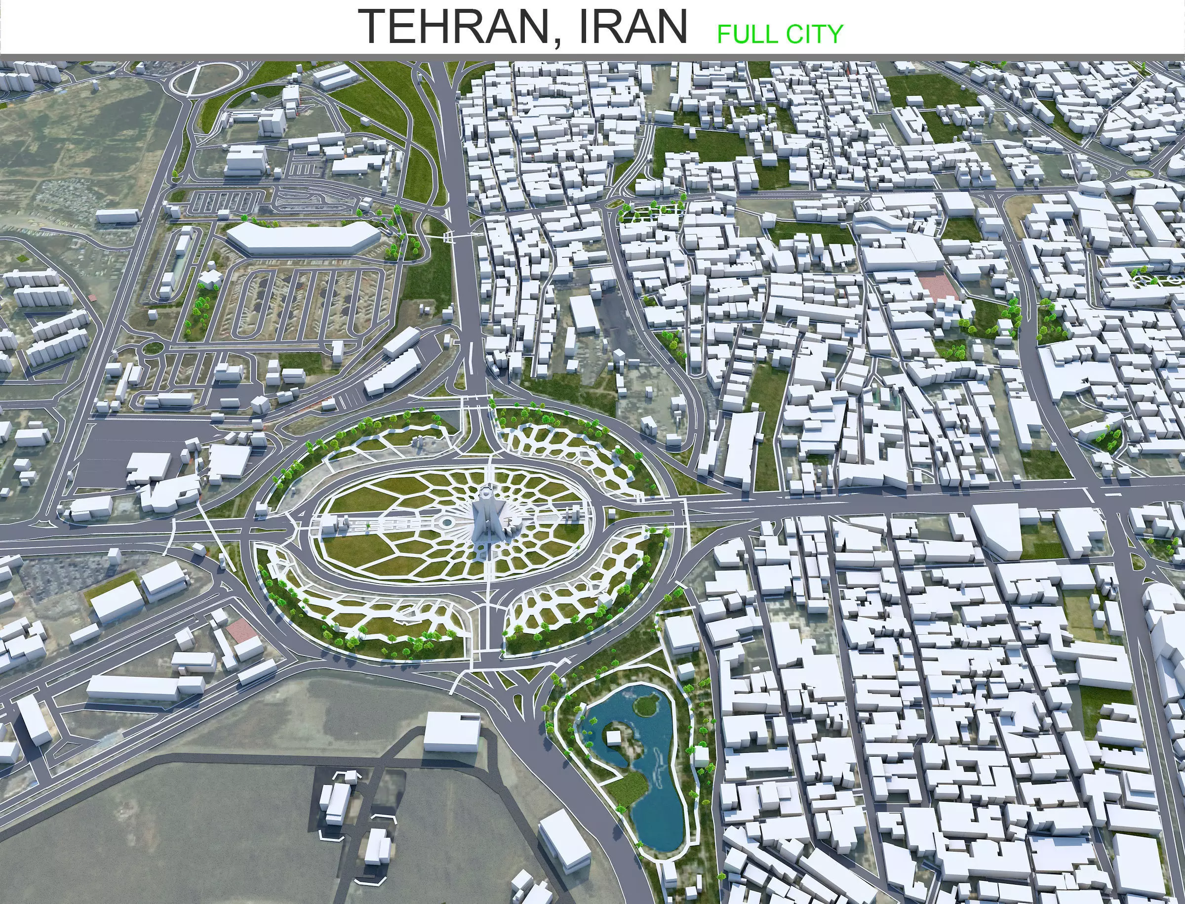 Tehran City Iran Low-poly 3D model