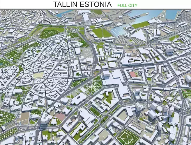 Tallin Estonia 70km Low-poly 3D model