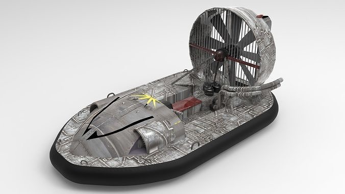 Hovercraft star wars spacecraft Low-poly 3D model