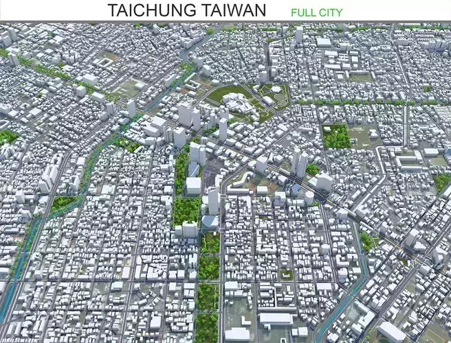 Taichung Taiwan Low-poly 3D model