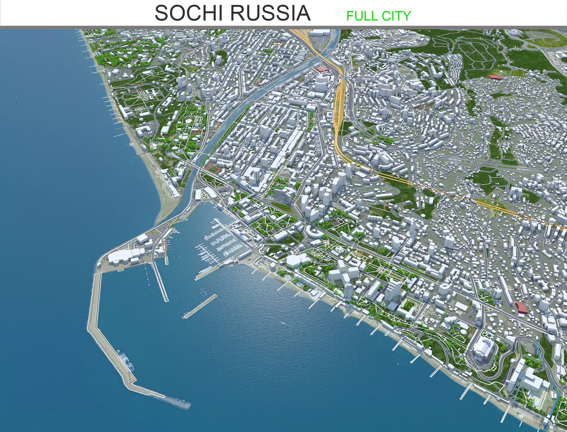 Sochi Russia Low-poly 3D model