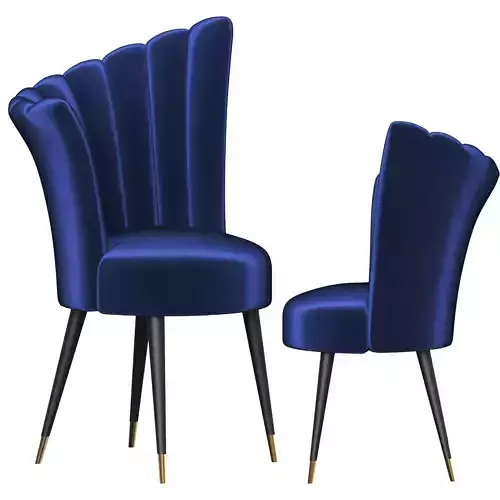 Blue silk chair