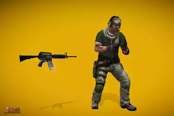 Battle Royale Soldier 3 Low-poly 3D model