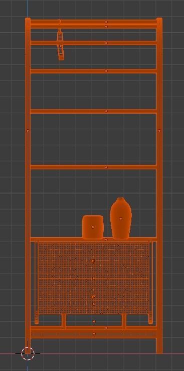 Wardrobe wooden with two drawers 3D model_10