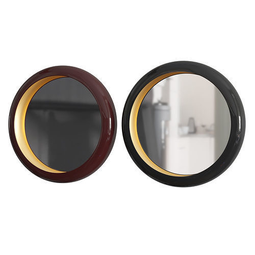 Wall Gold Moon Mirror 3D model