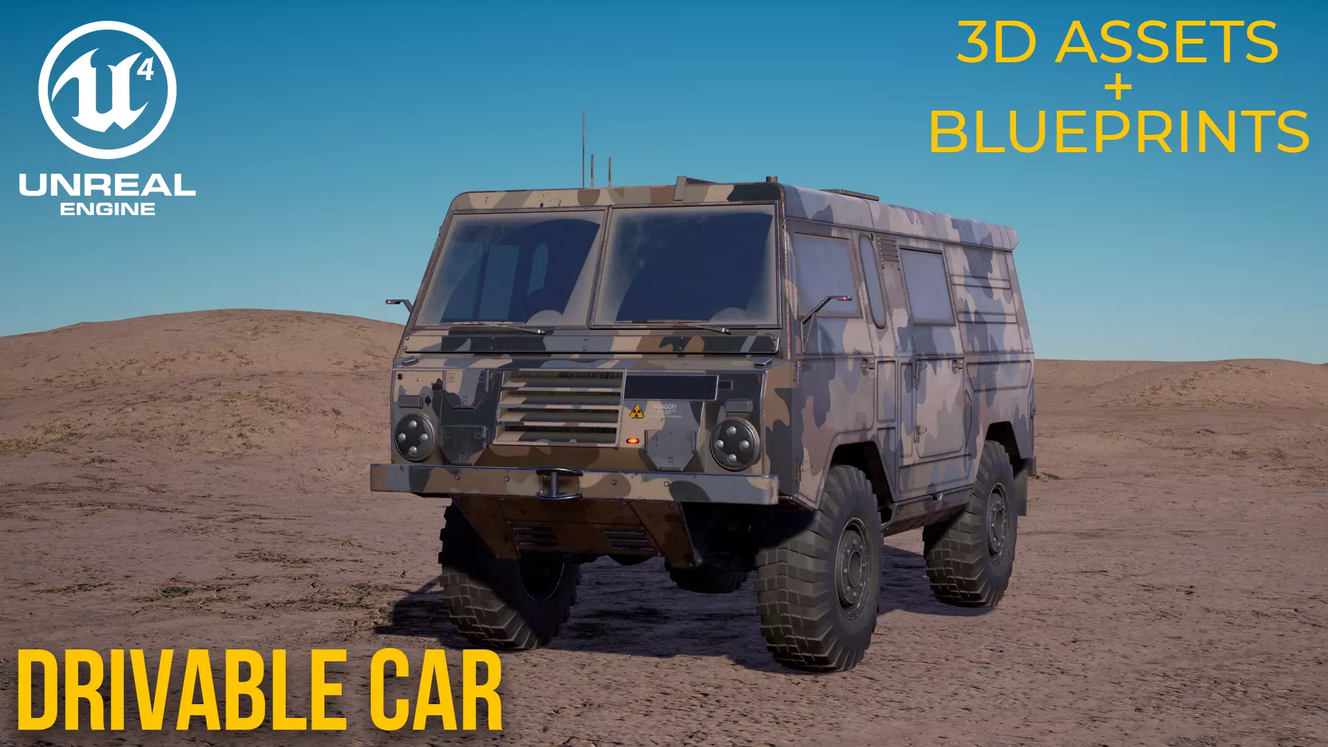 Drivable Off Road Military Vehicle Low-poly 3D model