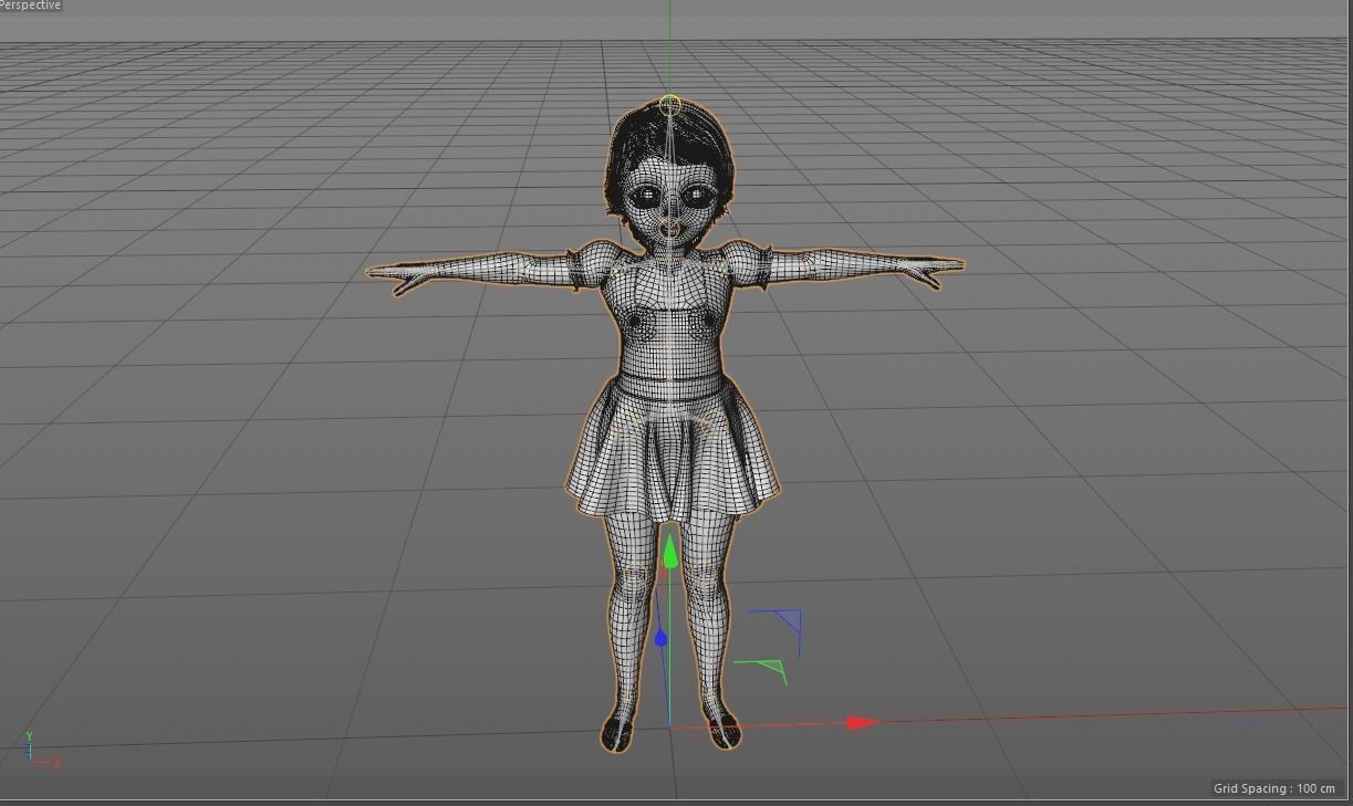 ar vr render ready female child character cartoon Low-poly 3D model_6