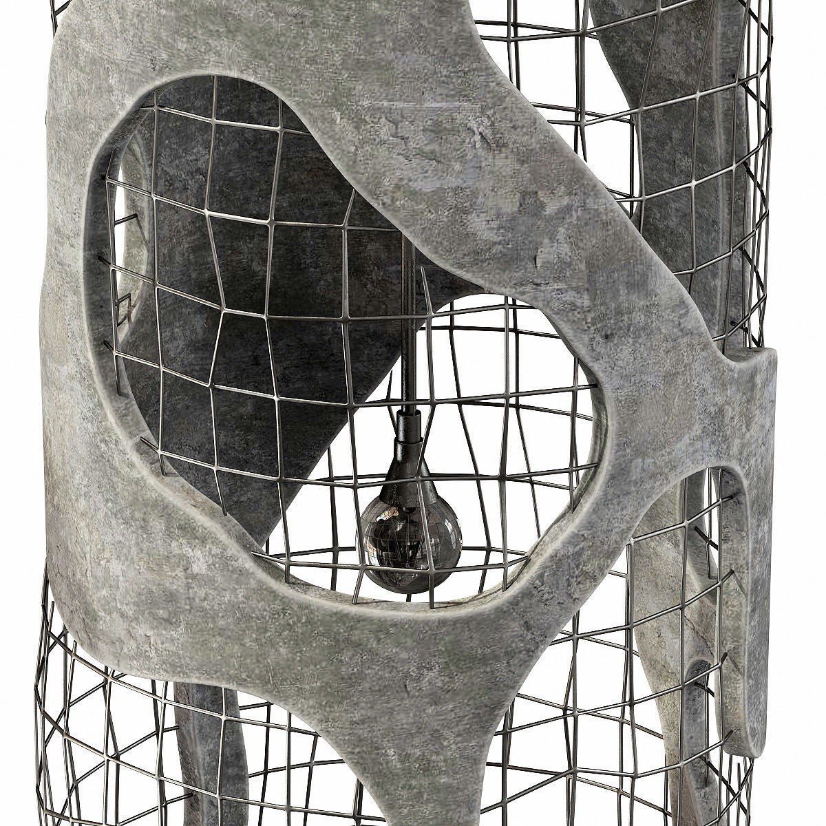 lamp old concrete cylinder  n2 3D model_8