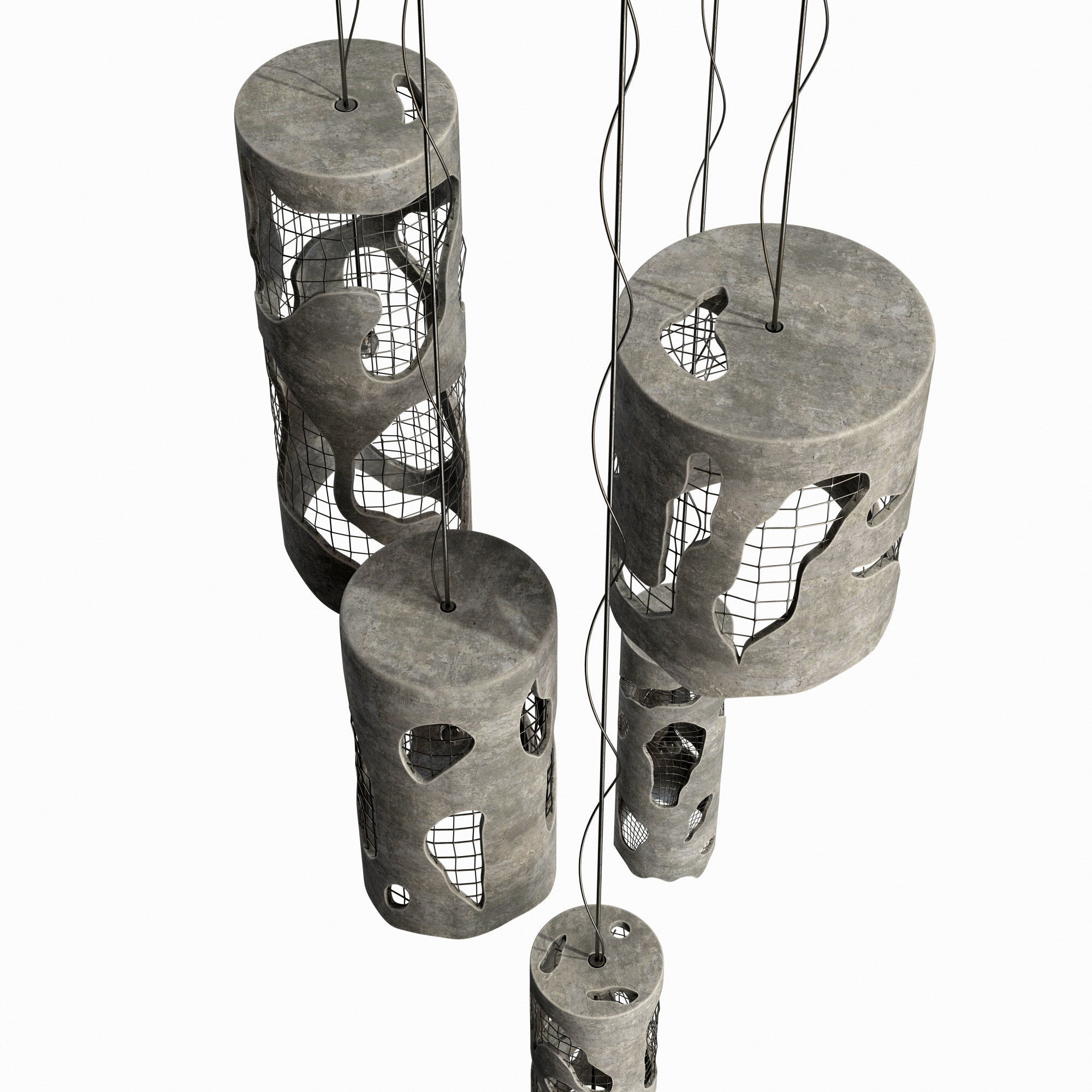 lamp old concrete cylinder  n2 3D model_13