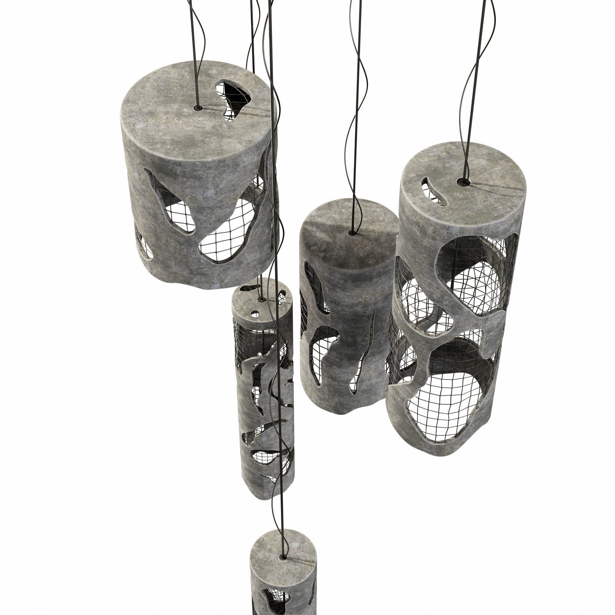 lamp old concrete cylinder  n2 3D model_12