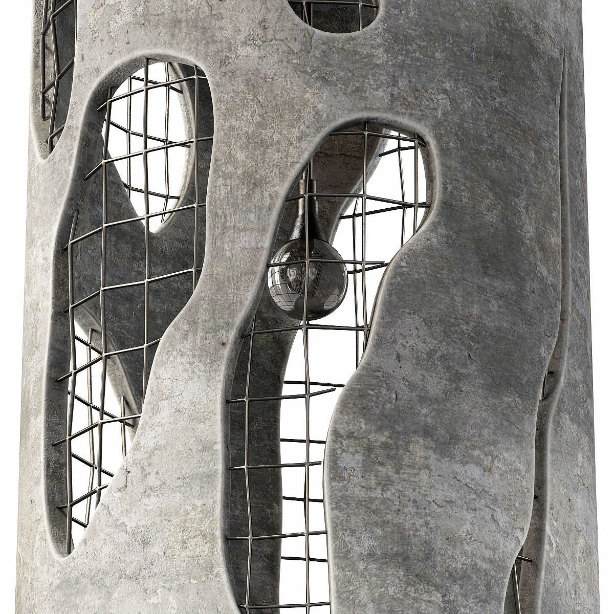 lamp old concrete cylinder  n2 3D model_6