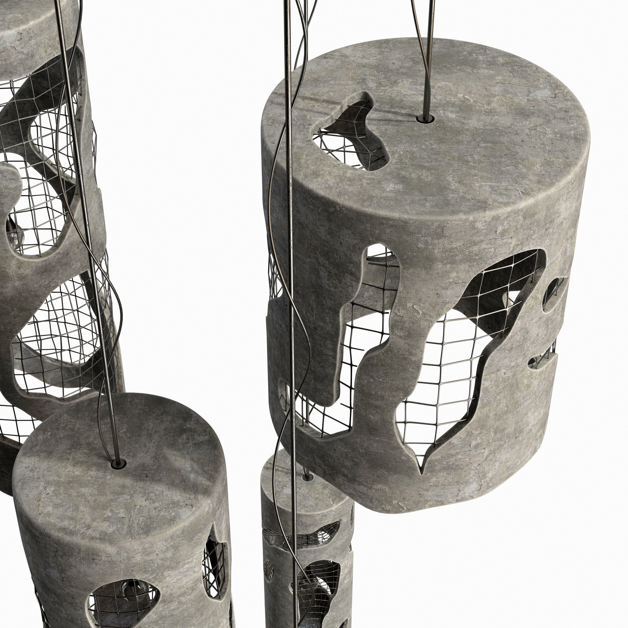 lamp old concrete cylinder  n2 3D model_14