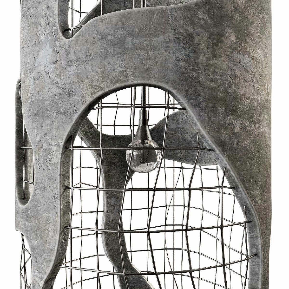 lamp old concrete cylinder  n2 3D model_9