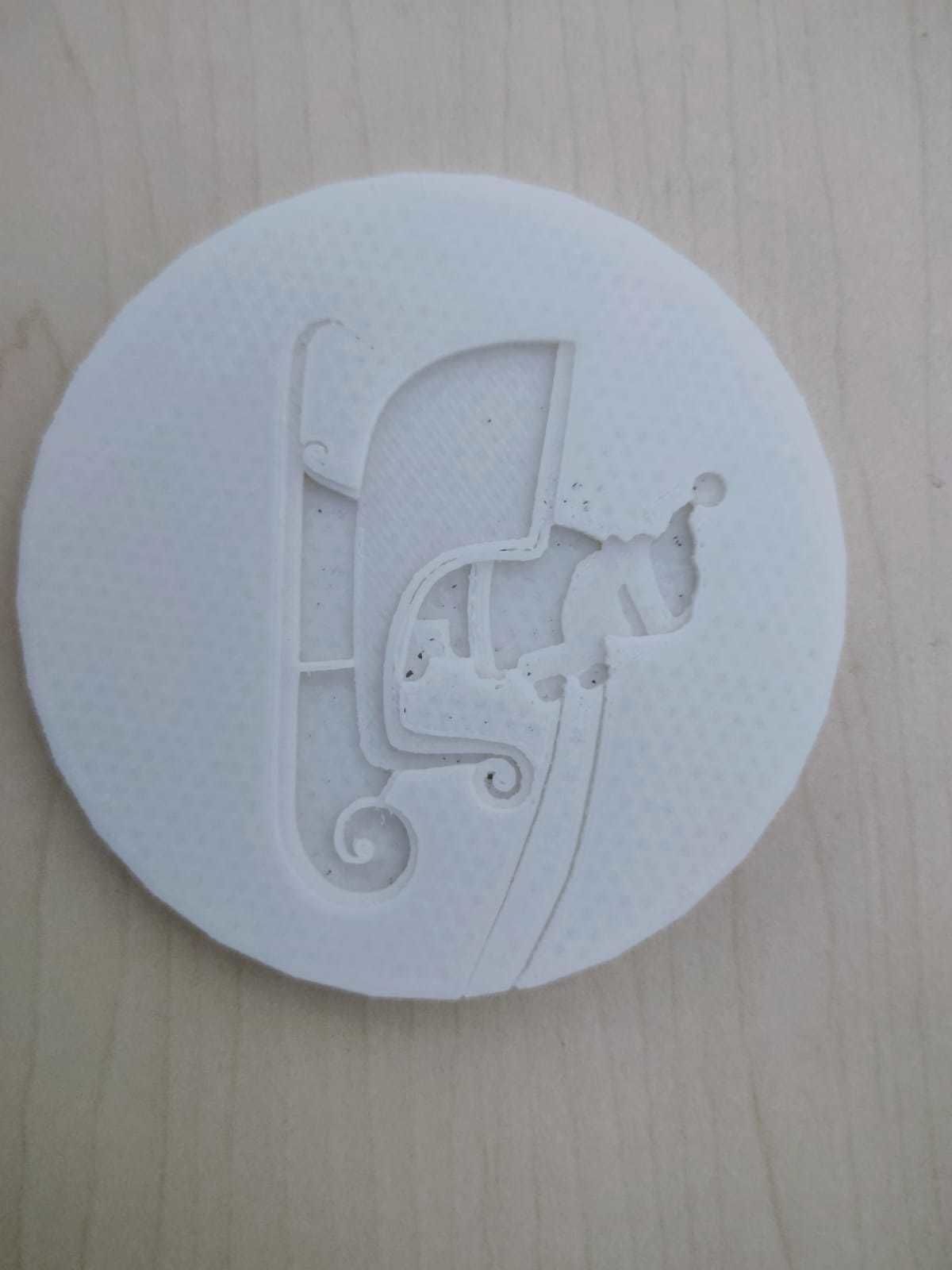 Santa Claus in Sleigh Coaster  3D print model_1