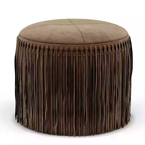Wisteria Suede Boho Round Ottoman