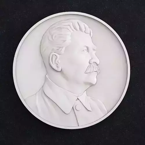 Stalin medallion with portrait of 3D print model