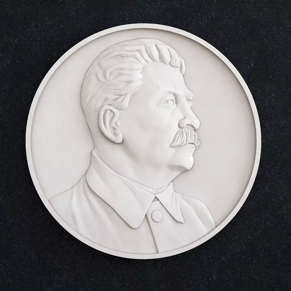 Stalin medallion with portrait of 3D print model_0