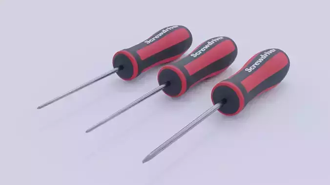 Screwdriver Set 2 Low-poly 3D model