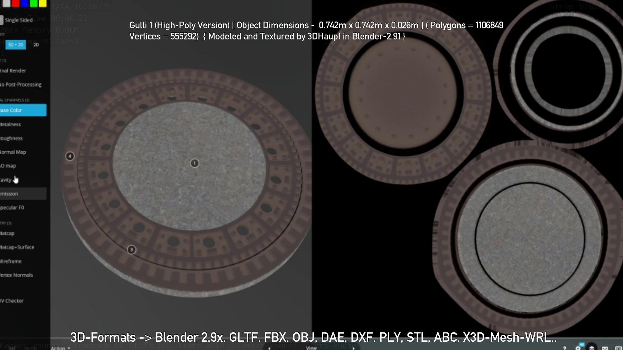 Sewer Cover 1 High-Poly Version 3D model_36