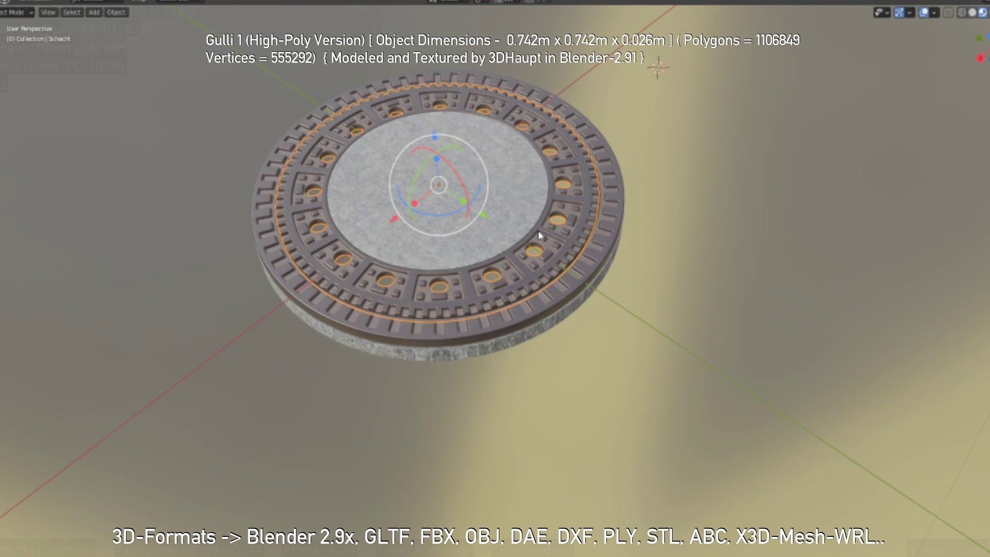 Sewer Cover 1 High-Poly Version 3D model_27