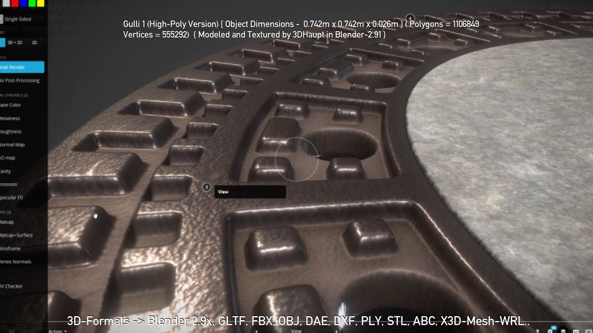 Sewer Cover 1 High-Poly Version 3D model_144