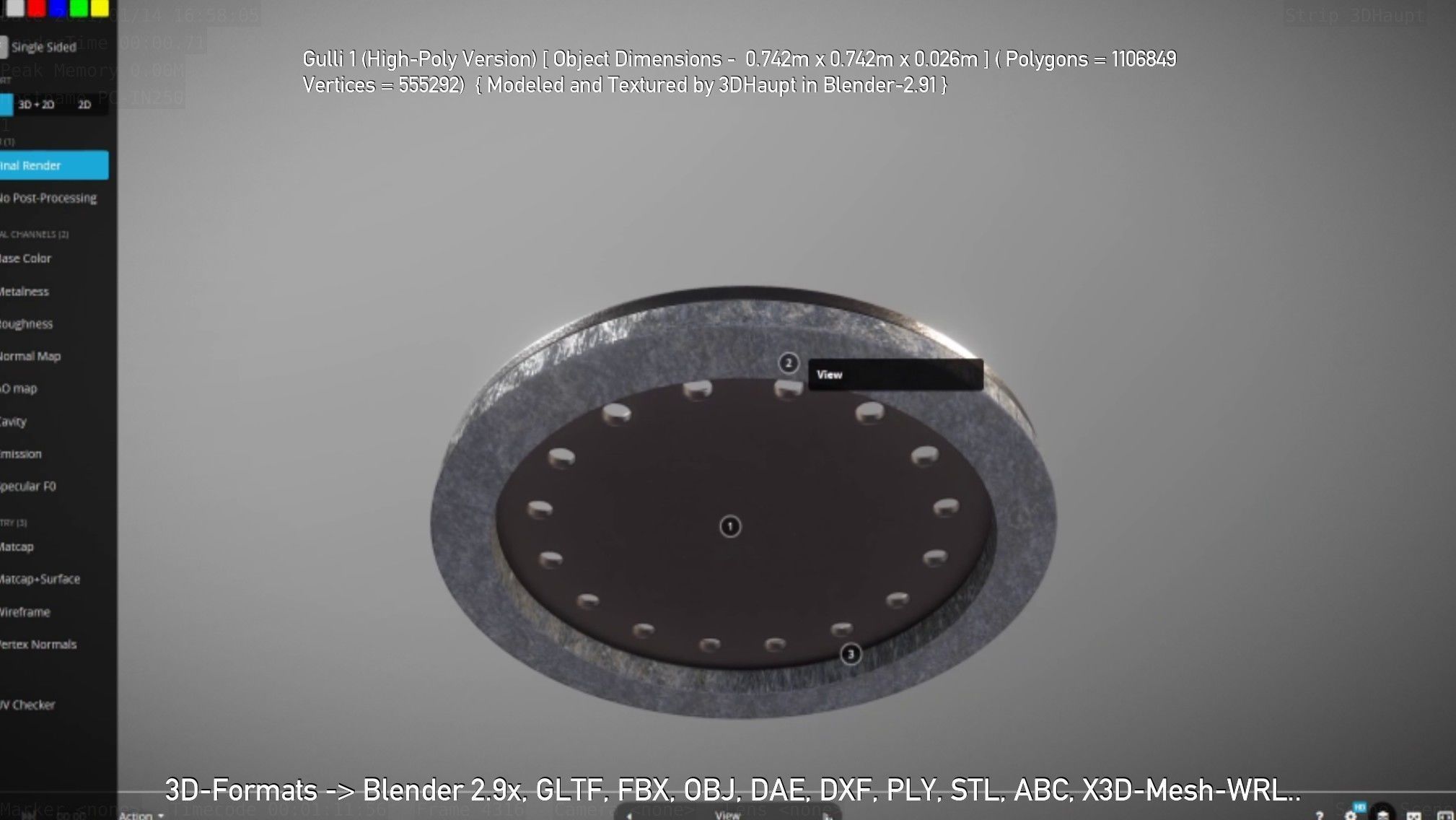 Sewer Cover 1 High-Poly Version 3D model_65