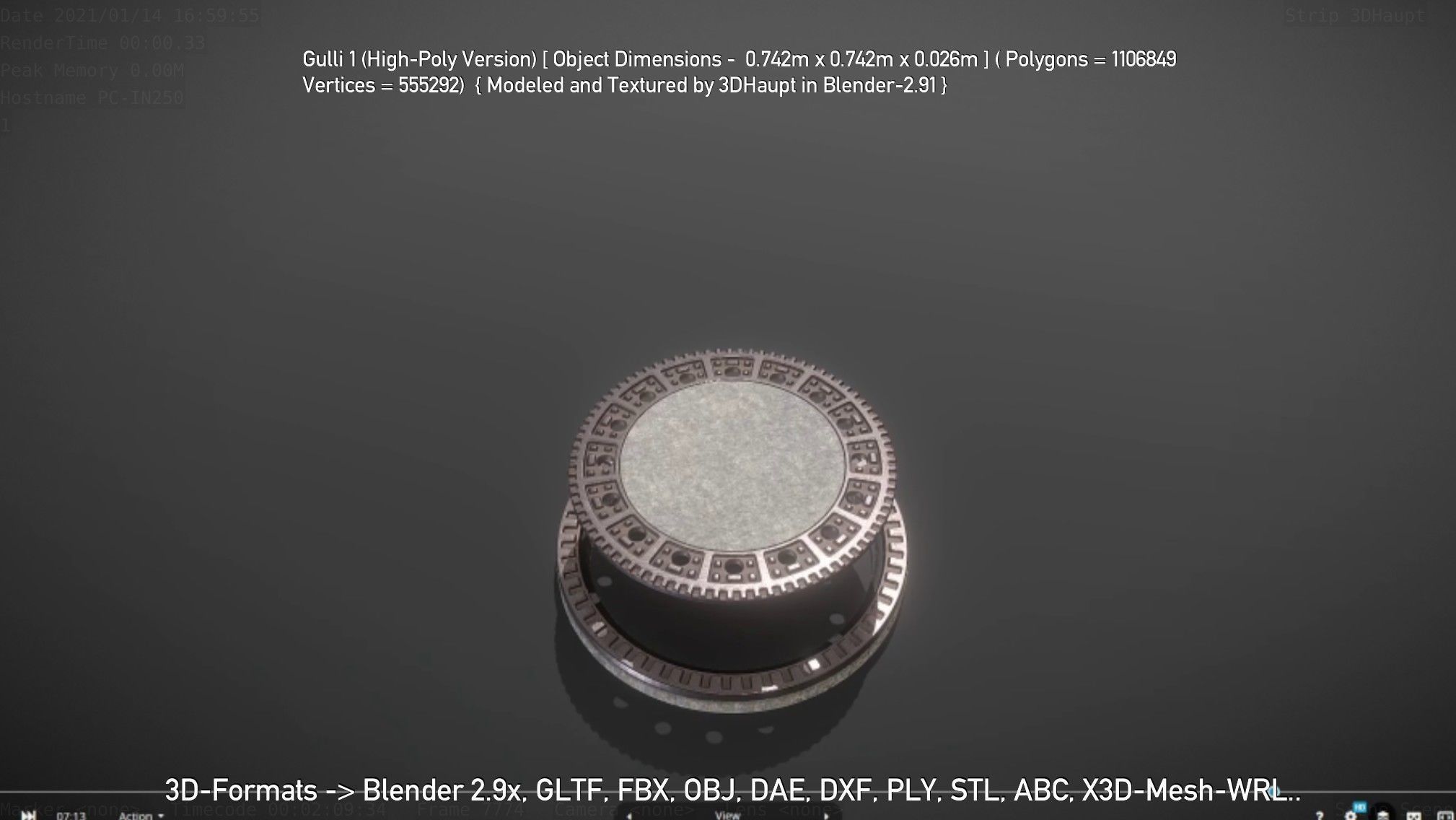 Sewer Cover 1 High-Poly Version 3D model_81