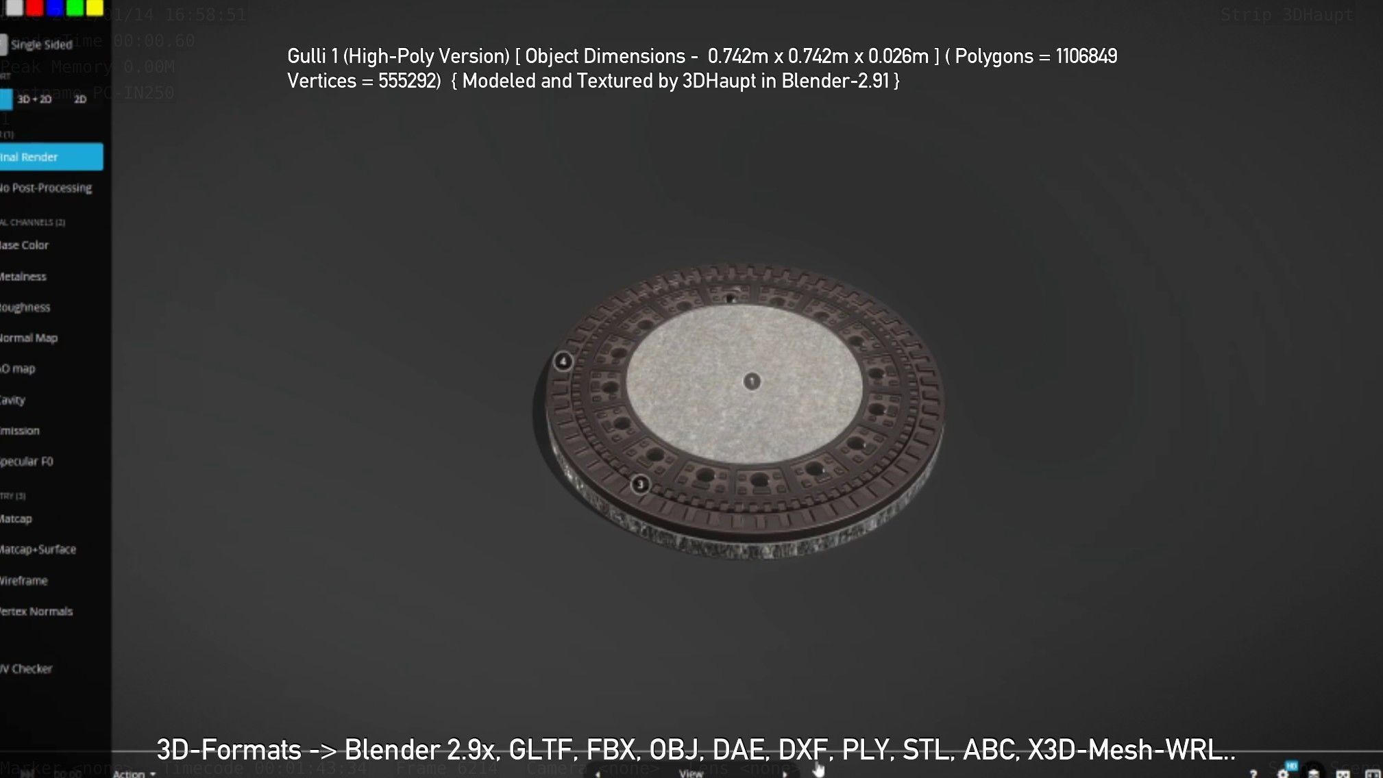 Sewer Cover 1 High-Poly Version 3D model_121