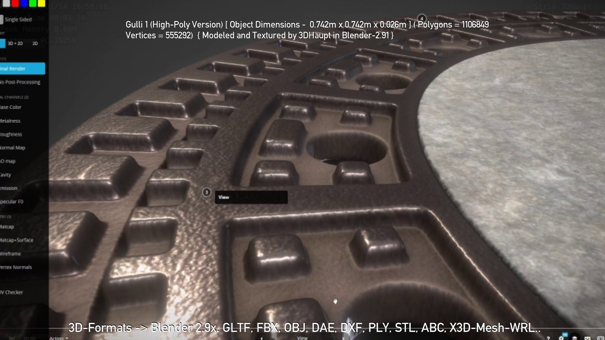 Sewer Cover 1 High-Poly Version 3D model_32