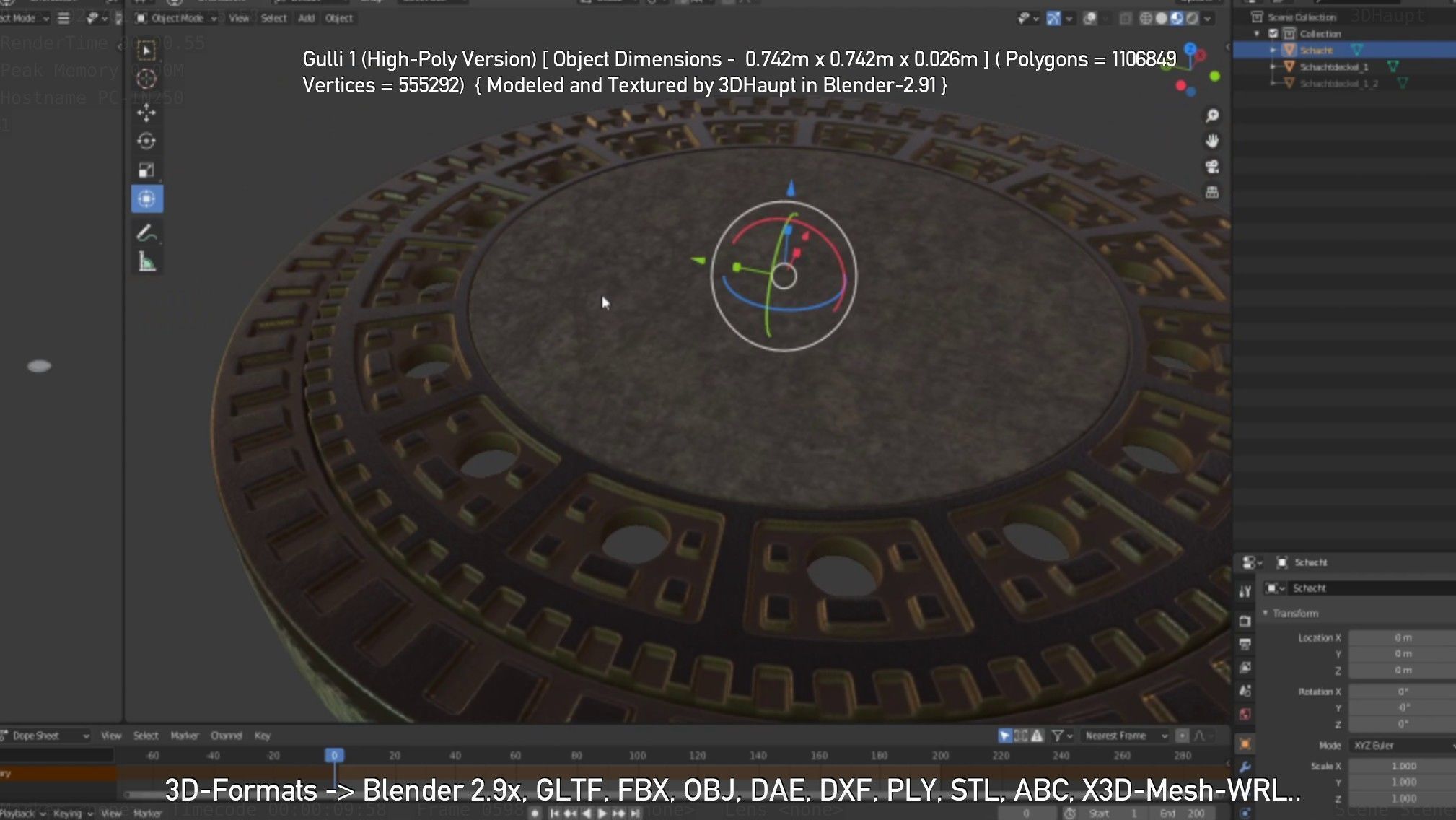 Sewer Cover 1 High-Poly Version 3D model_85