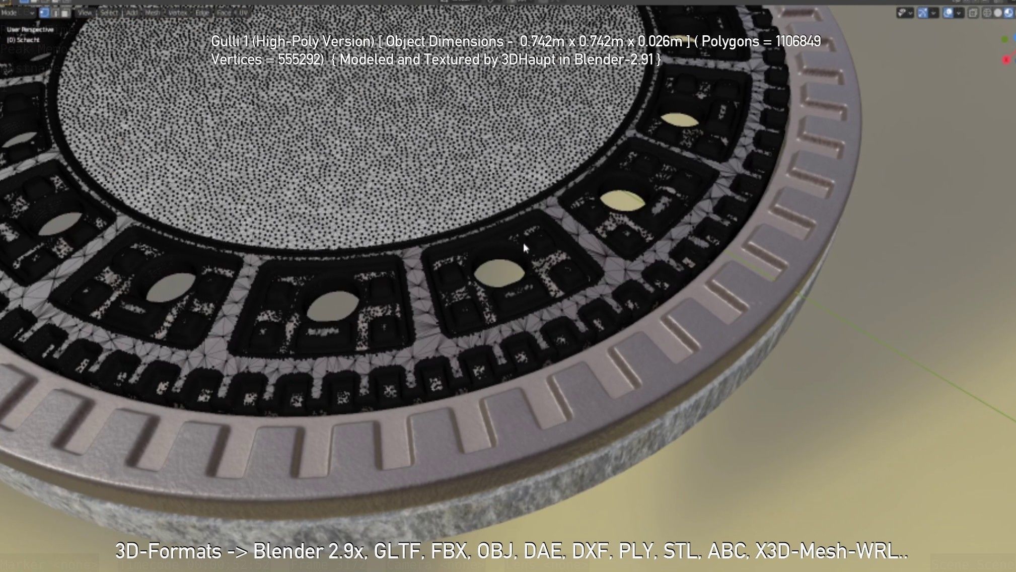 Sewer Cover 1 High-Poly Version 3D model_118