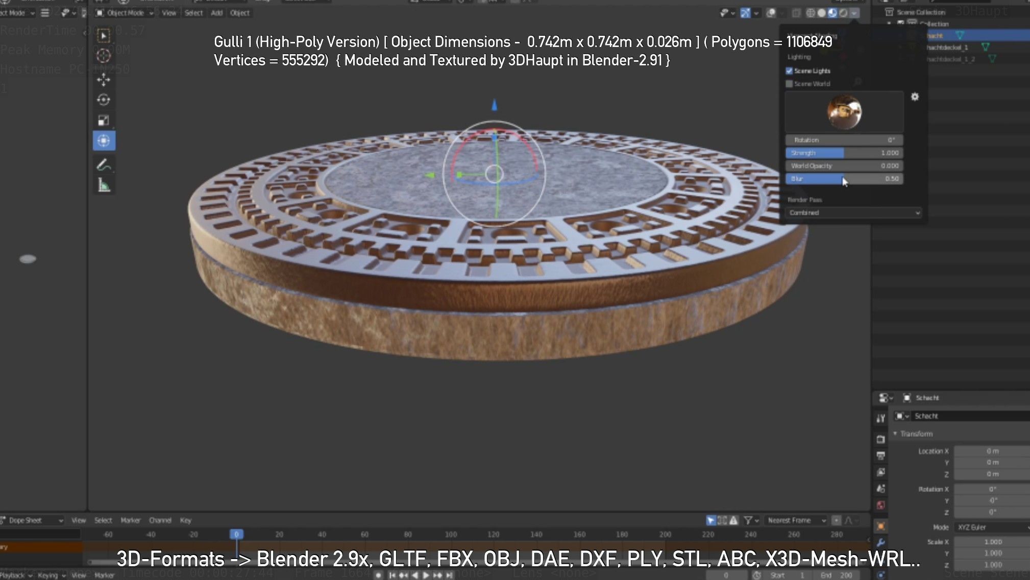Sewer Cover 1 High-Poly Version 3D model_14