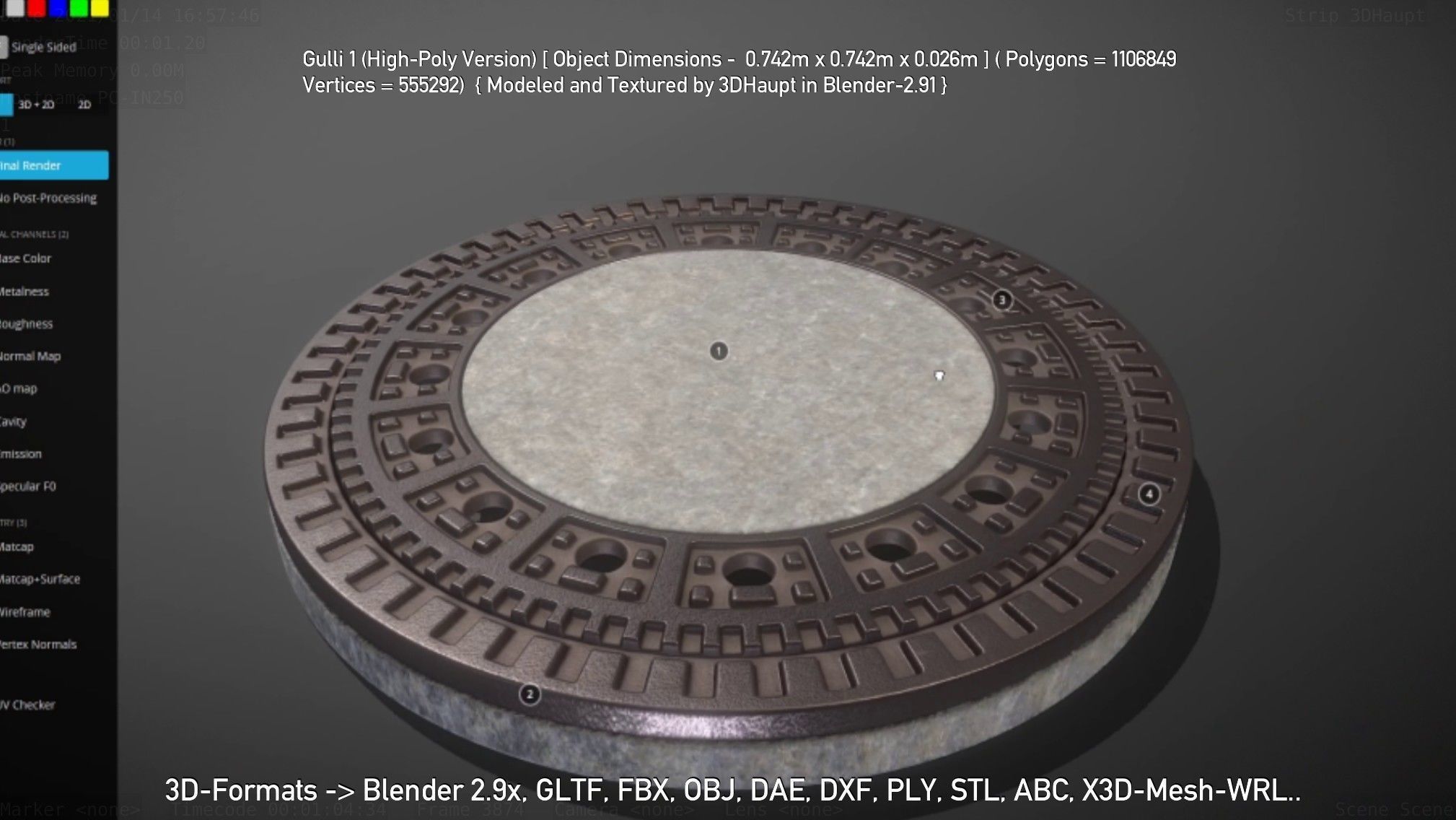 Sewer Cover 1 High-Poly Version 3D model_63